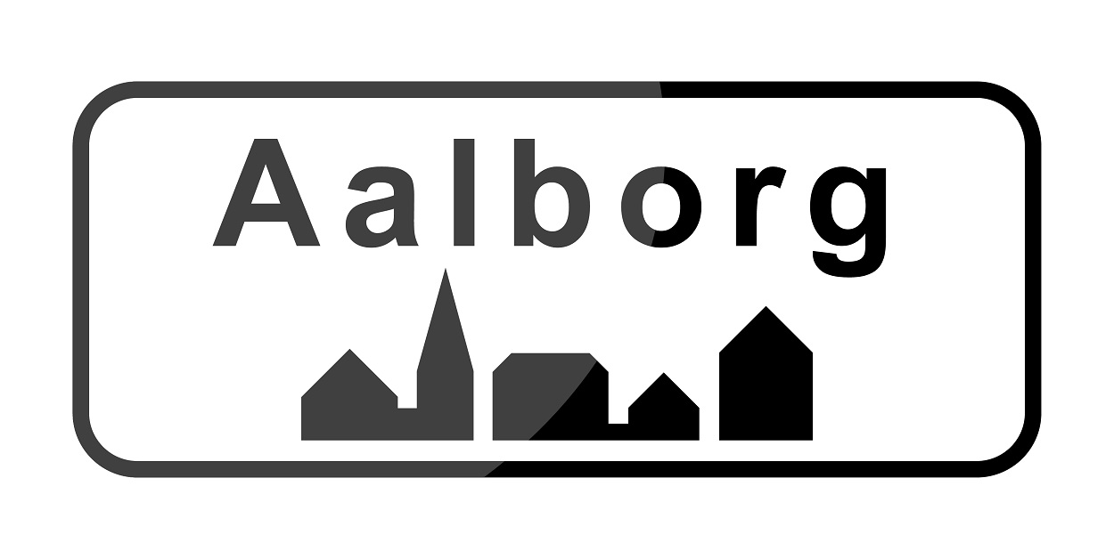 Klassisk dansk byskilt for Aalborg